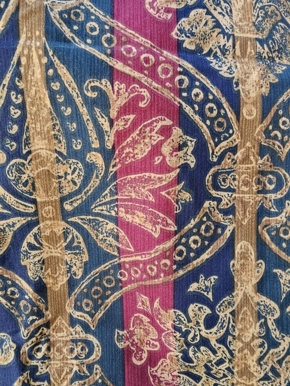 Bohemian Floral Stripe Printed Fabric 2 Yards Long By 44 Inches Wide NWOT